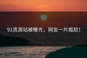 91资源站被曝光，网友一片尴尬！
