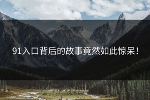 91入口背后的故事竟然如此惊呆！