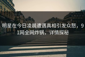 明星在今日凌晨遭遇真相引发众怒，91网全网炸锅，详情探秘