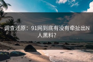调查还原：91网到底有没有牵扯出N人黑料？