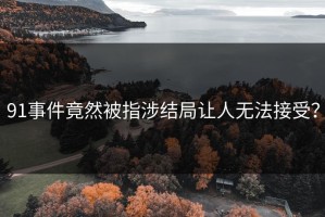 91事件竟然被指涉结局让人无法接受？