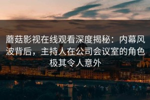蘑菇影视在线观看深度揭秘：内幕风波背后，主持人在公司会议室的角色极其令人意外