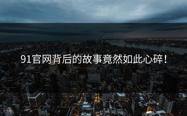 91官网背后的故事竟然如此心碎！