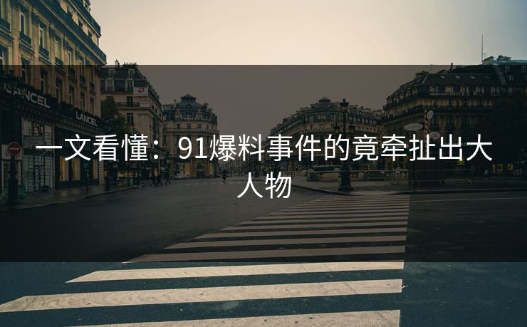 一文看懂：91爆料事件的竟牵扯出大人物