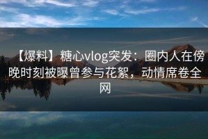 【爆料】糖心vlog突发：圈内人在傍晚时刻被曝曾参与花絮，动情席卷全网