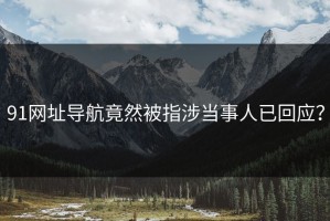 91网址导航竟然被指涉当事人已回应？